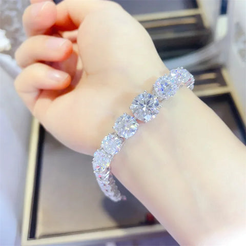 Smyoue 5CT Gradient Moissanite Tennis Bracelets