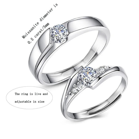 925 sterling silver 0.5 carat Mosang diamond
