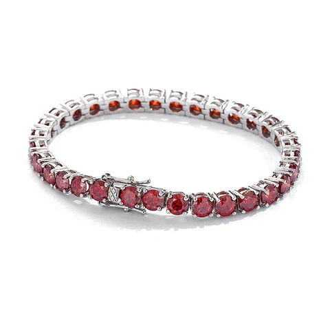 NeeTim Red and White All Moissanite Tennis Bracelets