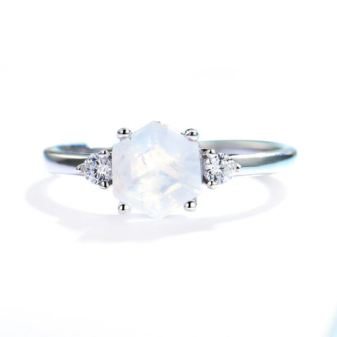 Luxyimagic Natural Moon Natural Moss Agate Gemstones Ring - BOLEVARD RING