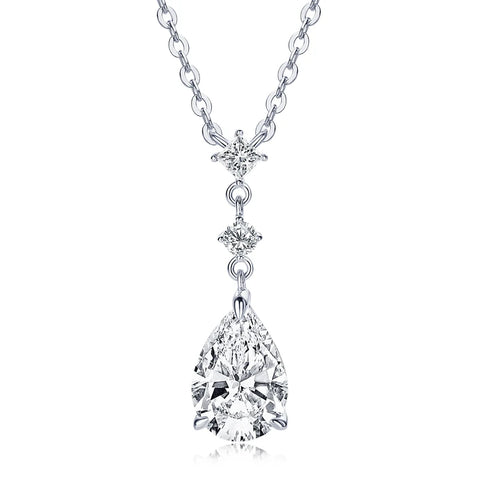 OXTAO 7x10mm 2.0ct Adjustable Water Drop Shape Moissanite Pendant Necklace Women's 925 Sterling Silver Luxury Jewelry Party Gift