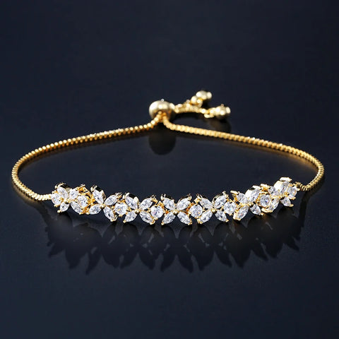 Zircon Flowers Adjustable Charm Bracelets