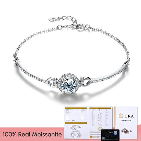 Moissanite Diamond Round Tennis Bracelet