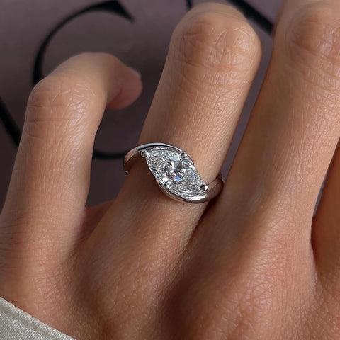 BXINY 1/2CT Marquise Moissanite Ring