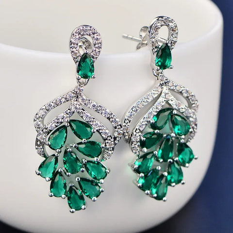 Vintage Drop Earrings For Women 925 Sterling Elegant  Earrings