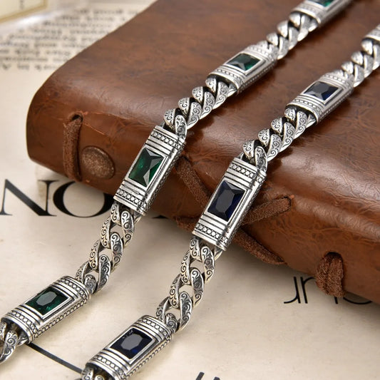 925 silver tangcao pattern bracelet