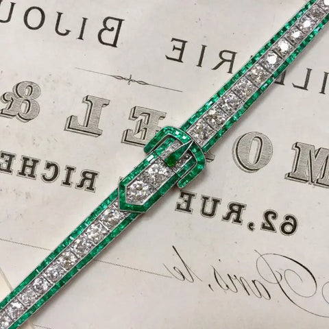 WUIHA Vintage 925 Sterling Silver Emerald