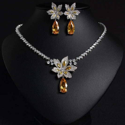 Vintage Original Maple Leaf Art Jewellery Necklace Earrings Adjustable Ladies Accessories Set Wedding Party Holiday Gift M-46