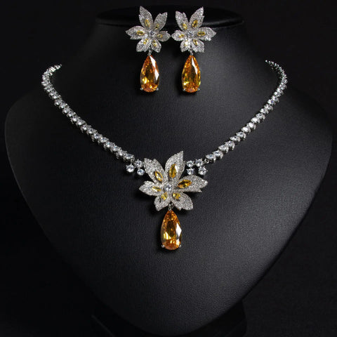 Vintage Original Maple Leaf Art Jewellery Necklace Earrings Adjustable Ladies Accessories Set Wedding Party Holiday Gift M-46