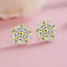 Luxury Female Pink Zircon Stone Earrings