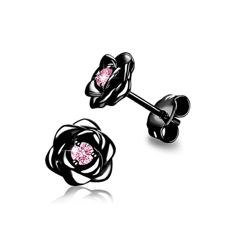 Huitan Eternity Love Earrings Ear Stud Piercing Silver