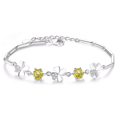 Butterflykiss Four Leaf Clover  Moissanite Bracelet