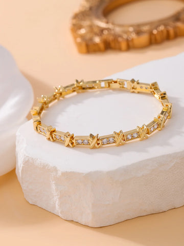 charm adjustable open Light luxury zircon bracelet