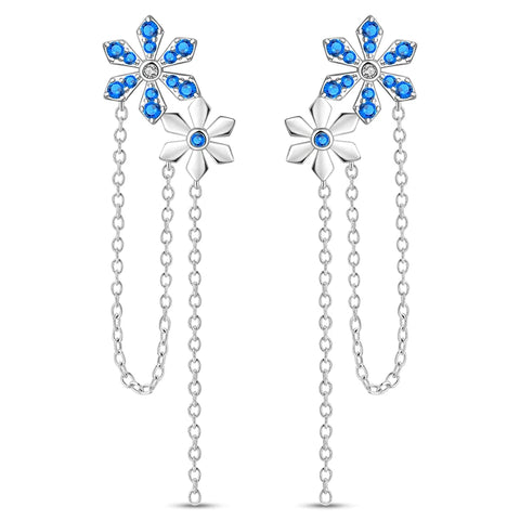 Women's 925 Sterling Silver Snowflake  Earrings