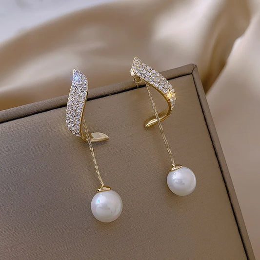 Imitation Pearl Dangle: Faux Pearl Drops.