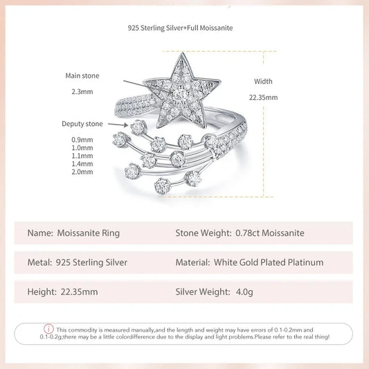 Follow Cloud Total 0.78ct Star Full Moissanite