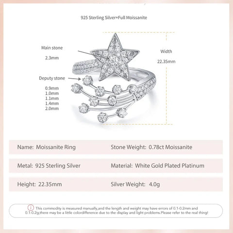 Follow Cloud Total 0.78ct Star Full Moissanite