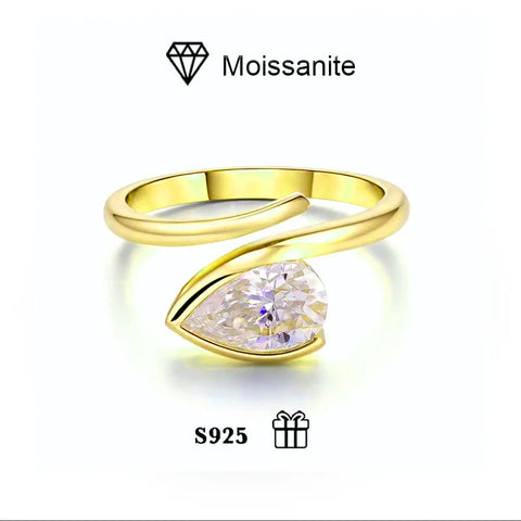 925 silver Mosan diamond ring