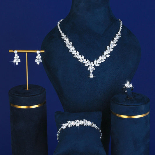 2025 Best Selling Wedding Festival Luxurious Cubic Zirconia Jewelry Set Classic Fashion Prom Everyday Wear