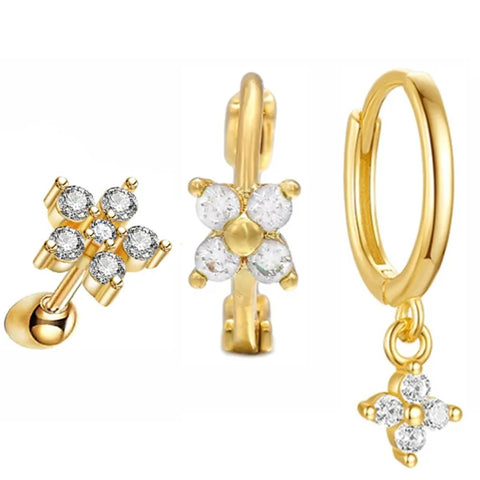 Cubic Zirconia Chain Hoop Earring