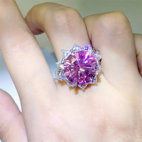3/10 Carat Pink Moissanite Rings