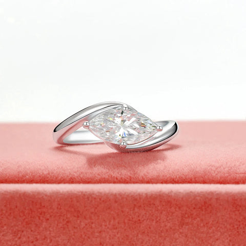 BXINY 1/2CT Marquise Moissanite Ring