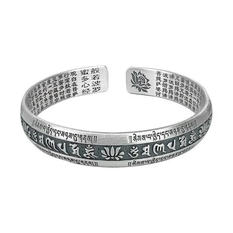 Prajnaparamita Heart Sutra Lotus Flower Bracelet
