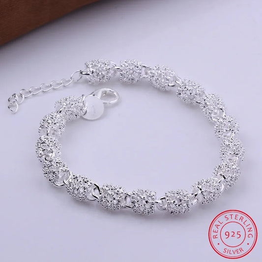 925 Silver Flower Beads Charm Bracelets