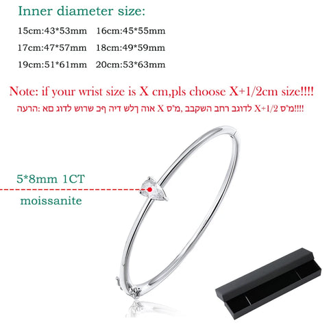 Smyoue Moissanite Bangles Bracelets
