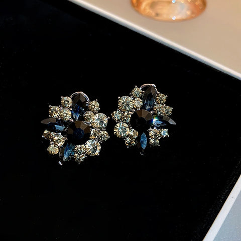 Dripping Zircon Pearl Flower Earrings