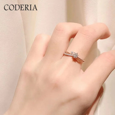 Sterling Silver 0.5 Carat Diamond Moissanite Rings