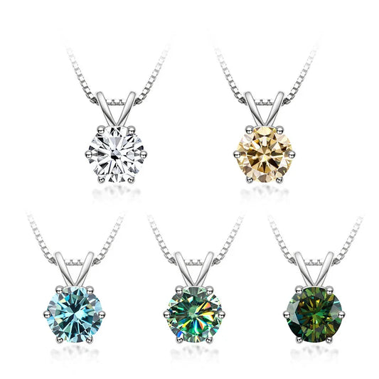 Bague Ringen 100% 925 Sterling Silver 1ct Moissanite Necklace