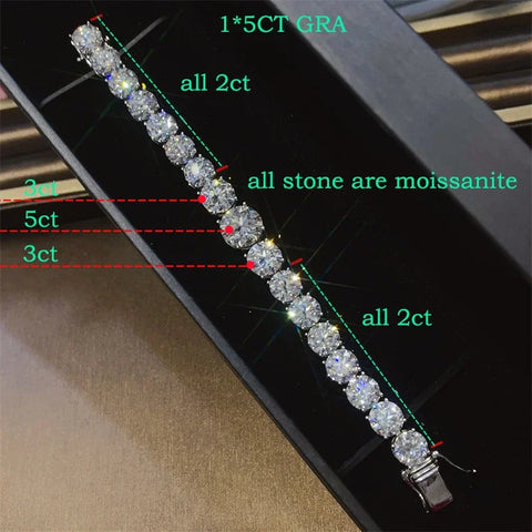 Smyoue 5CT Gradient Moissanite Tennis Bracelets