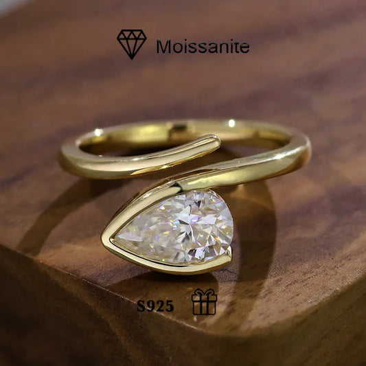 925 silver Mosan diamond ring