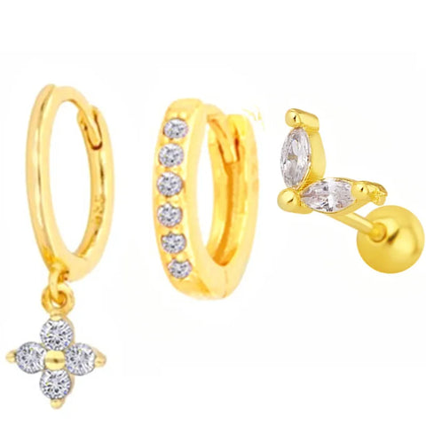 Cubic Zirconia Chain Hoop Earring