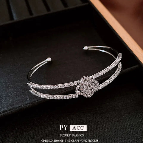 Double Layer Open Hand Bracelet