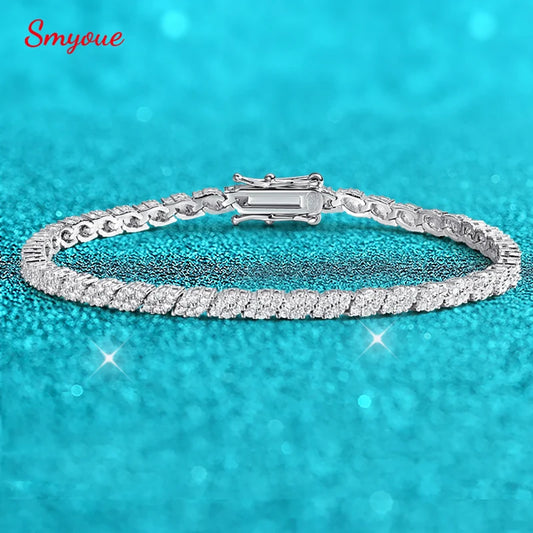 Smyoue 18K Plated All Moissanite Tennis Bracelet f