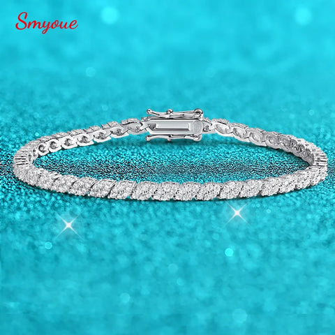 Smyoue 18K Plated All Moissanite Tennis Bracelet f