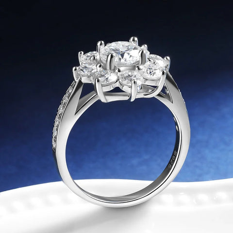 TBCYD 6MM D Color Sunflower Full Moissanite Ring