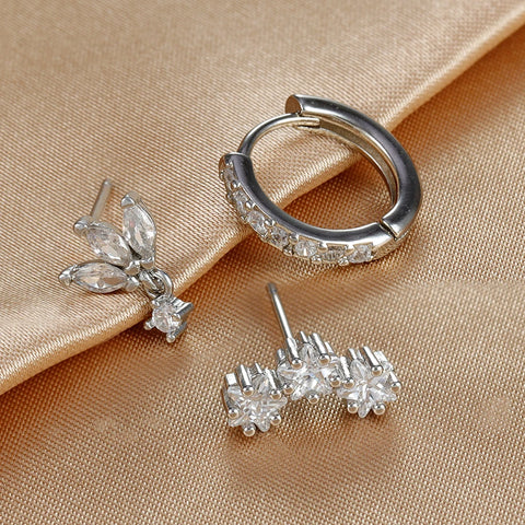 3PCS Luxury Star Pendant Piercing Earrings