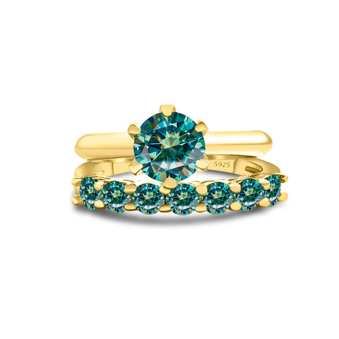 Total 1.7 carat moissantie ring set