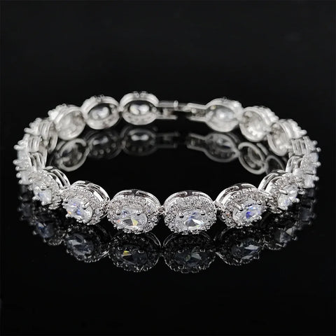 18cm Goth Blue Red Green Black Color Oval Bracelet