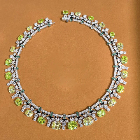Designer Collection Style Ring Earrings Necklace Women Lady Inlay Pink Round Cubic Zircon Enamel Dinner Party Jewelry Sets