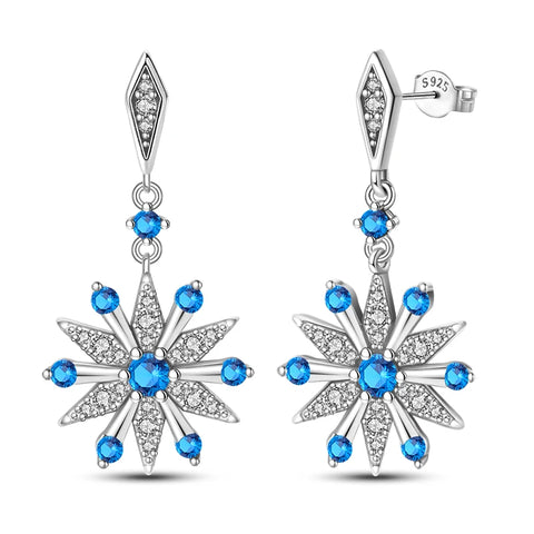 Women's 925 Sterling Silver Snowflake  Earrings