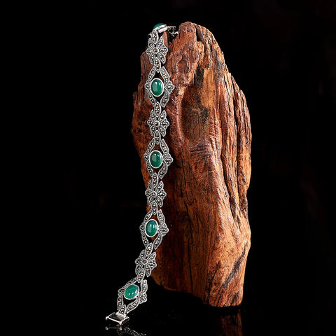 Transparent Green Chalcedony Oval Bracelets