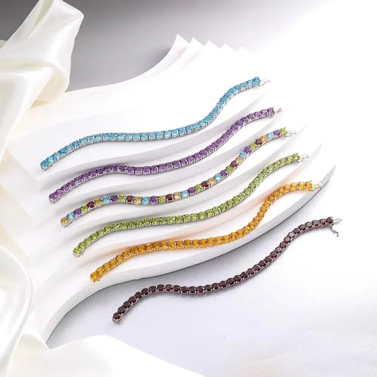 GZ ZONGFA Original 925 Sterling Silver Tennis Bracelet