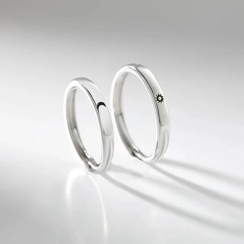 New Simple Couple Rings Silver