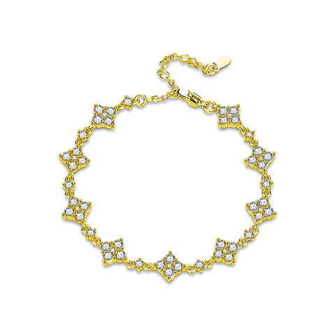 RAPRGOLD Moissanite Four Leaf Clover Bracelets