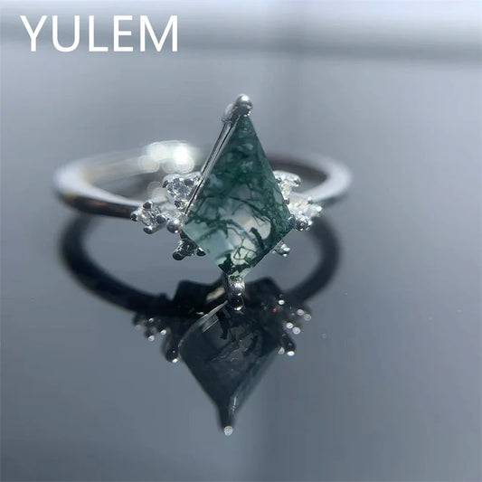 YULEM Natural Kite Moss Agate Ring - BOLEVARD RING