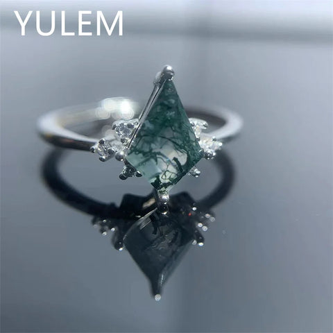 YULEM Natural Kite Moss Agate Ring - BOLEVARD RING